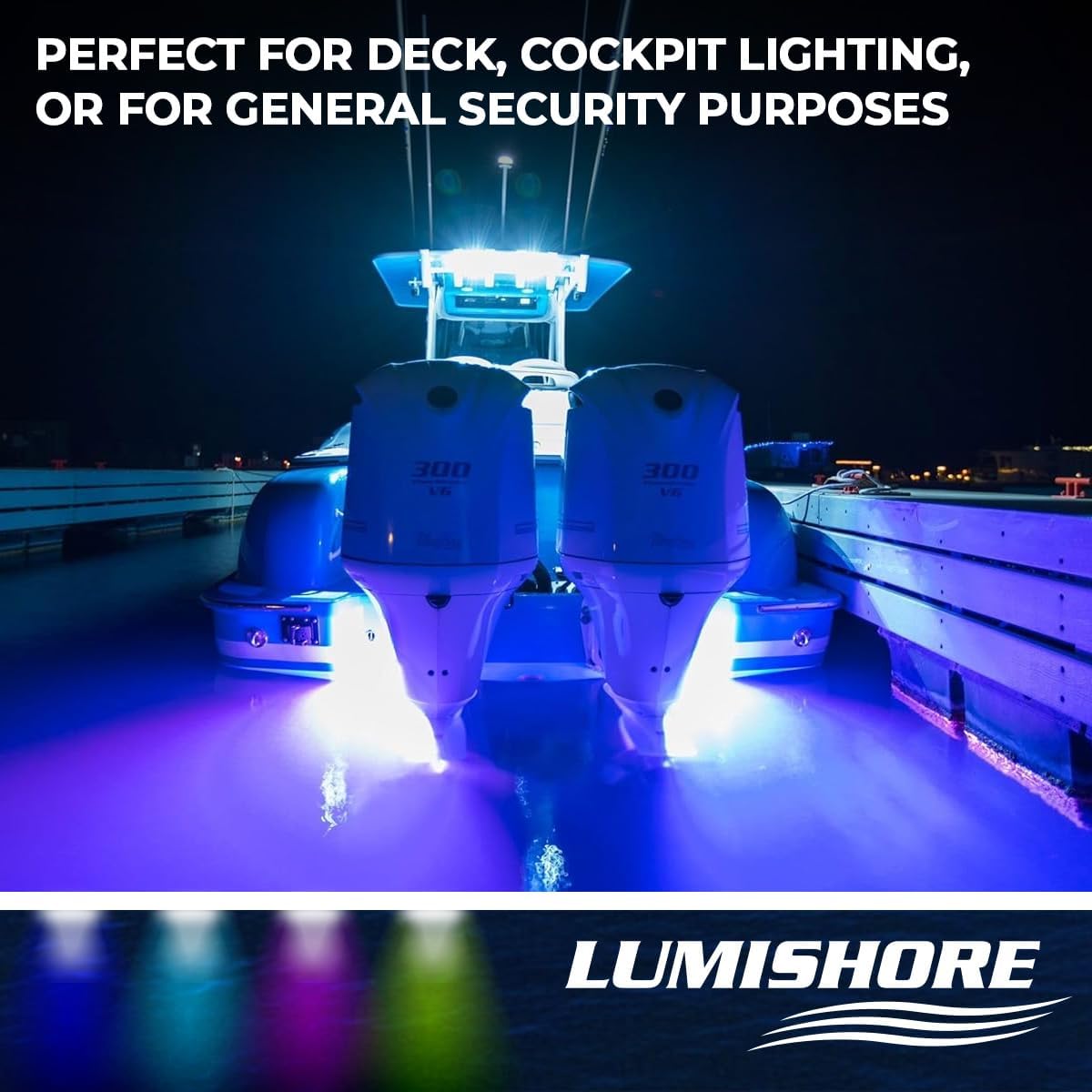 Lumishore Eclipse 4 Inch Floodlight, White Spreader Light (Adjustable Bracket Mount), 60-0467