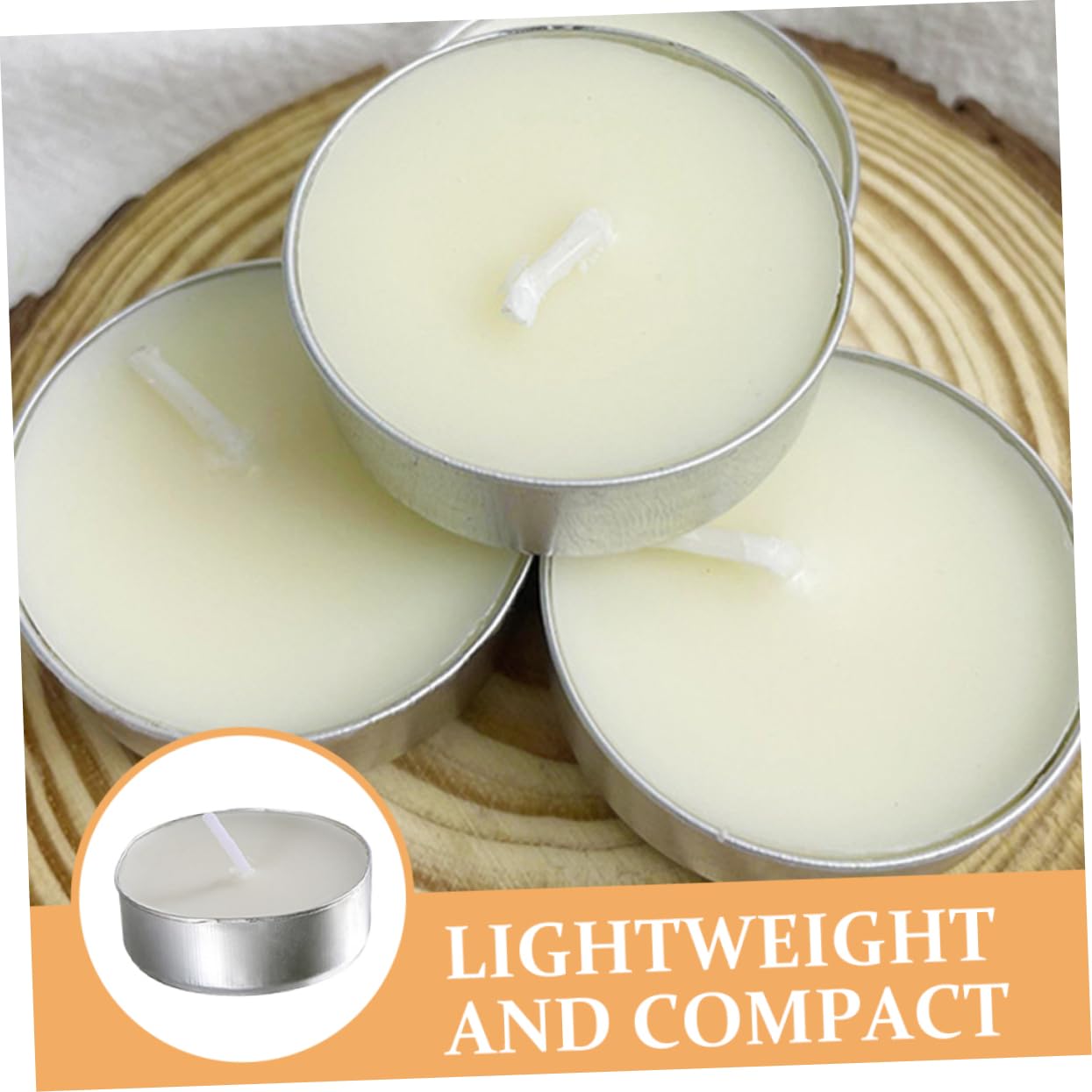 Candele Tea Light Rotonde Bianche 100 Pezzi in Paraffina