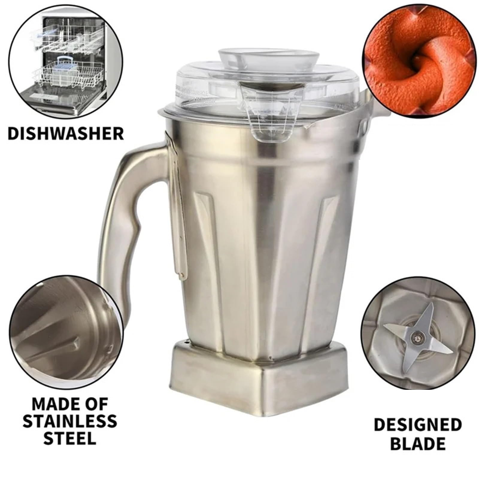Récipient mixeur 48 oz inox de rechange | Bol inox 48 oz de rechange compatible G Series, Pro Series et Ascent