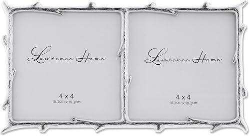 Vista 37 de Lawrence Frames 712657 Marco de fotos de metal plateado con diseño de ramas naturales de 5 x 7 pulgadas Plata