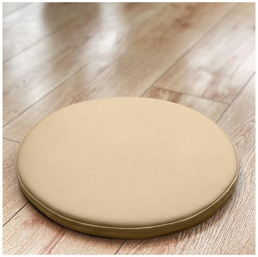 EORNOW Faux Leather Round Chair Cushion, 30 * 30cm/35 * 35cm/40 * 40cm/45 * 45cm Round Memory Foam Seat Cushion, Waterproof Non-slip Round Chair Pads (Color : Champagne gold, Size : 45 * 45CM)