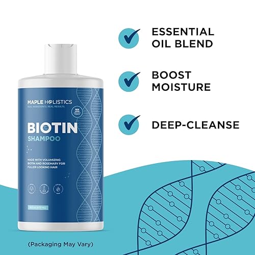 Miniatura 5 de Champú de biotina vegana y aceite de biotina para el cabello, champú grande para engrosar el cabello y suero de biotina para el crecimiento del