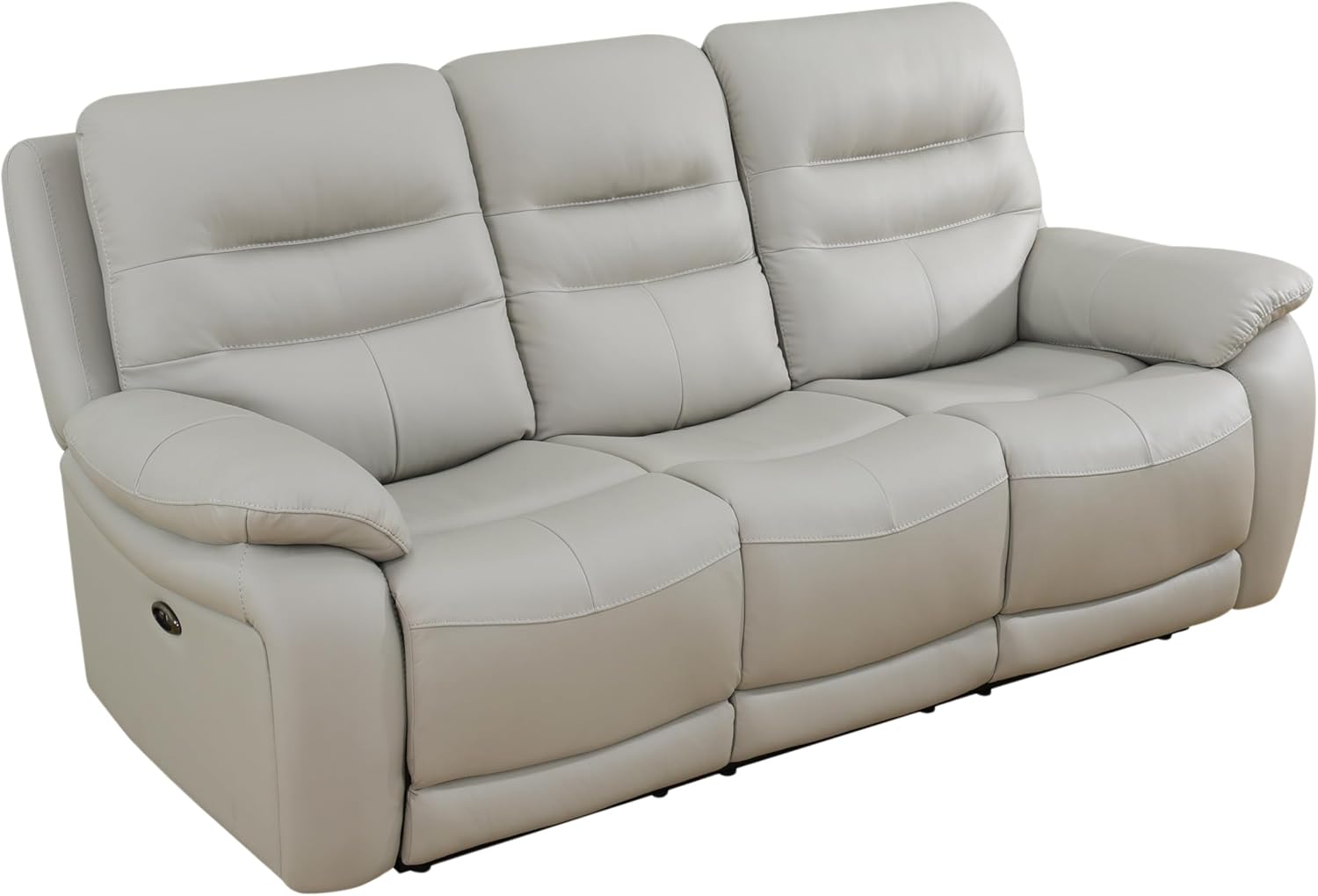 Power Recliner Sofa Set for Living Room Furniture Set,Genuine Leather Reclining Sofa Set for Recliner Couch Recliner Loveseat with Storage Console Single Recliner 3 Piece Set USB Charging Port
