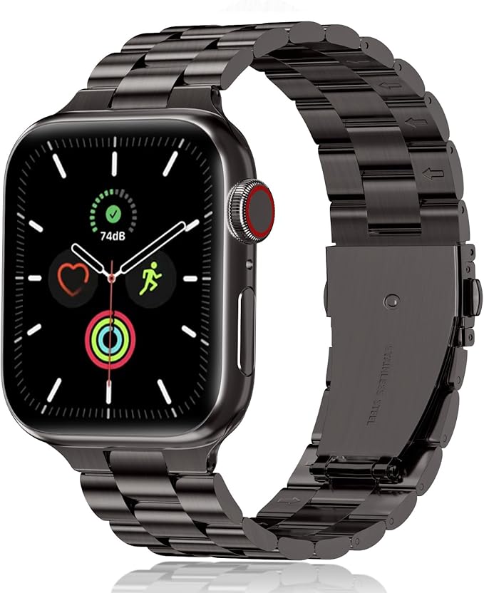 Metal Band Compatible with Apple Watch Band 45mm 44mm 49mm 42mm, Mens Stainless Steel Replacement Band for Ultra/Ultra 2, iWatch Series 9/8/7/6/5/4/3/2/1, SE (42mm, 44, 42mm 44mm 45mm 49mm