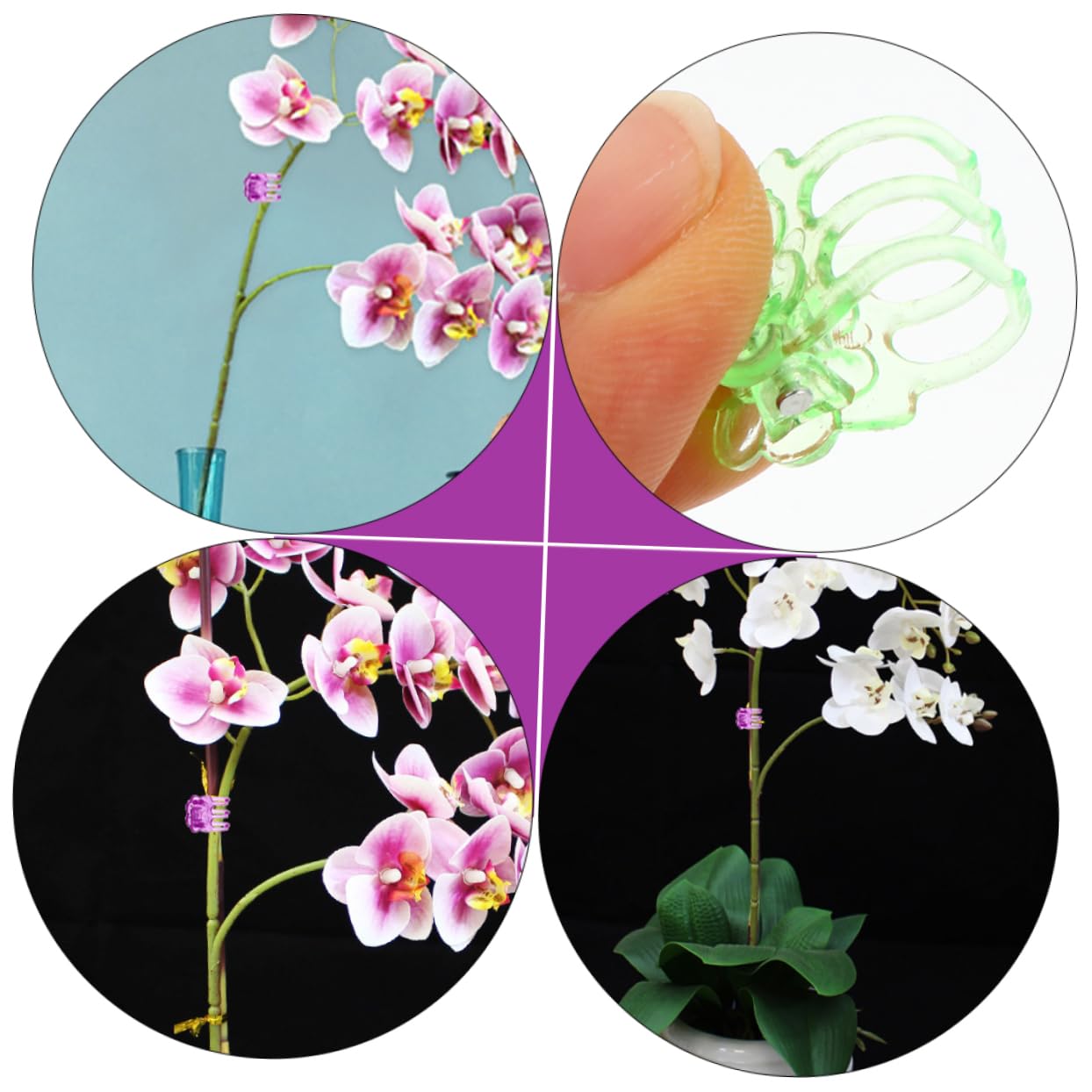 SOIMISS 10 Ensembles Agrafe D'orchidée Clip De Support pour Plantes Grimpantes Clips De Support pour Plantes Clips D'orchidées Clips De Tige De Vigne Fleur Vignes Plastique 120 Pièces * 10