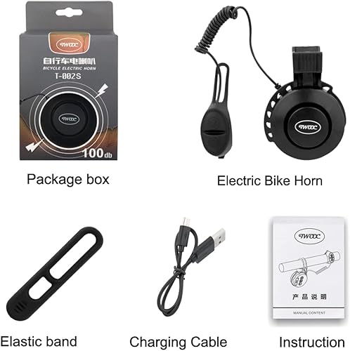 Miniatura 8 de BSSOK Bocina de bicicleta eléctrica para adultos  100-120dB de volumen ajustable  Timbre de bicicleta electrónica fuerte  4 sonidos clásicos