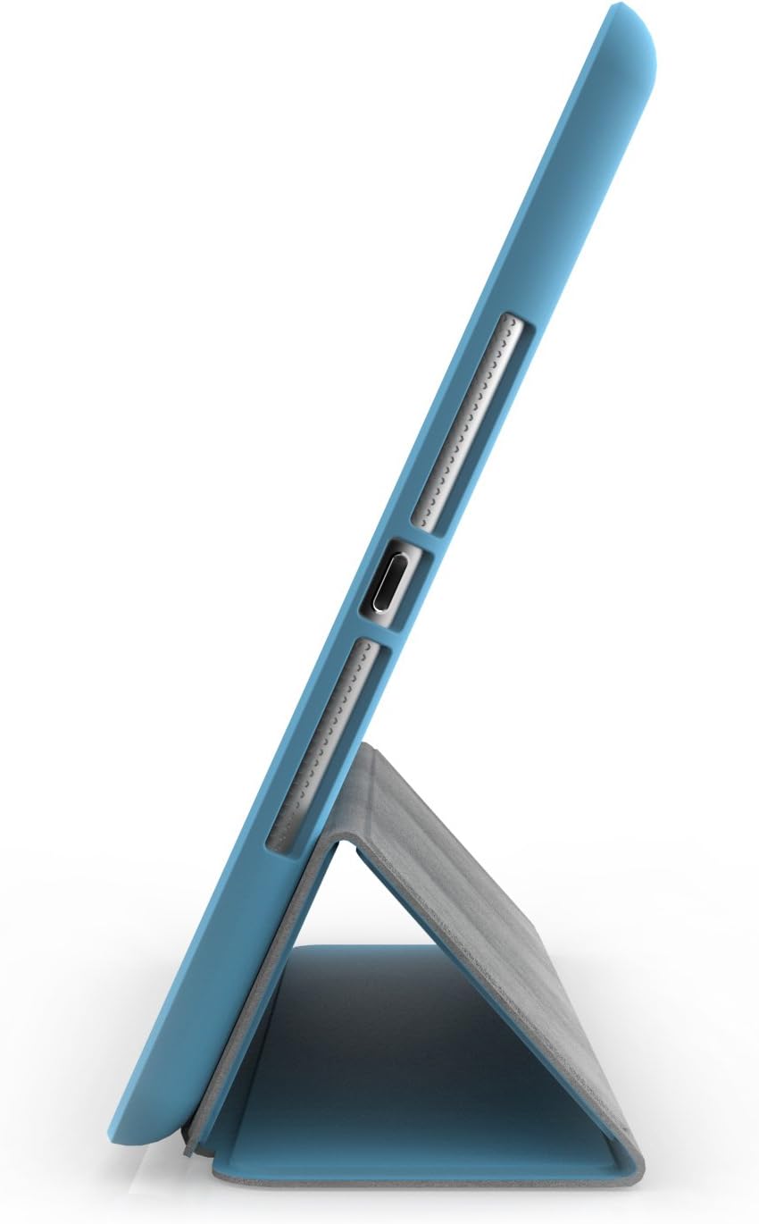 iPad Mini 1 2 & 3 Case - DUAL Blue Cover with Rubberized back and Smart Feature for Apple iPad Mini 1st 2nd & 3rd