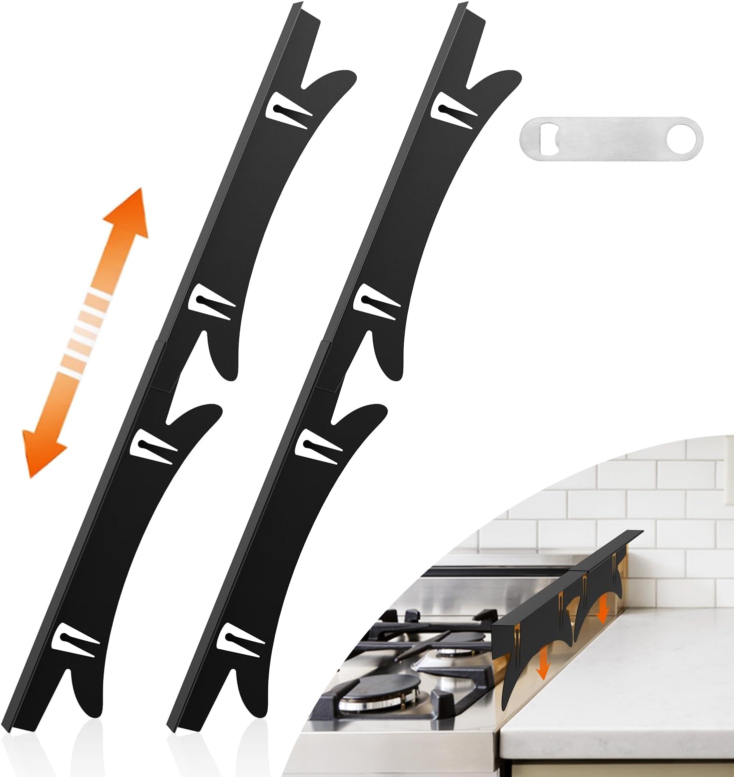 uxcell Stove Gap Covers, Kitchen Stove Gap Filler, Aluminum Oven Gap Cover 25.59 in