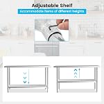 Giantex 60 x 24 Inches Stainless Steel Work Table, Heavy Duty Commercial Kitchen Food Prep Table with Adjustable Under Shelf for Restaurant Garage Home Workstation, Counter Height