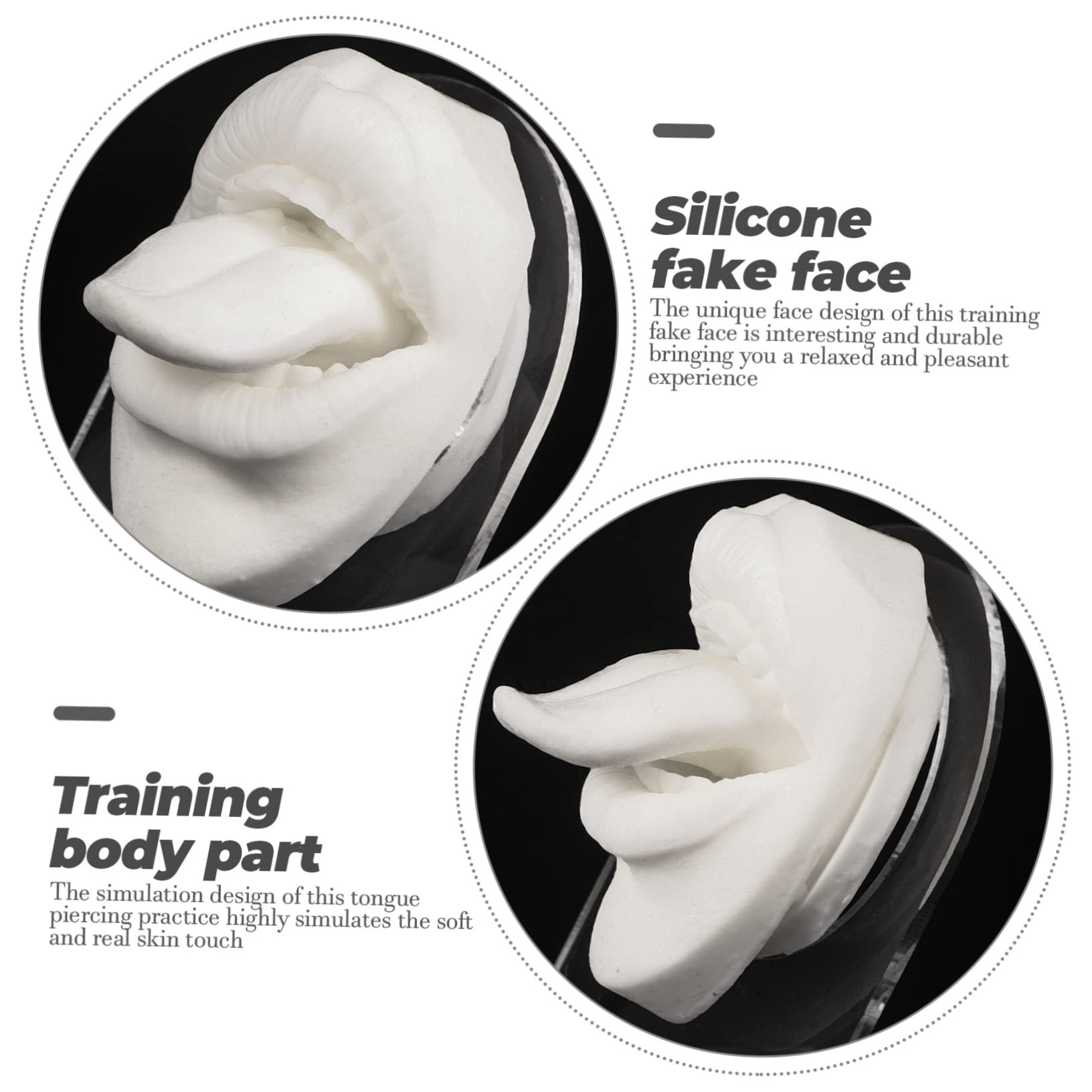 Healeved 2sets Facciali Silicone Per Piercing Lingua Esercizi Simulazione Facile Usare Superficie e Flessibile Per Dimostrazioni Piercing