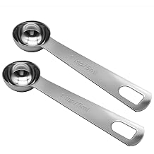 2 Pack 1 Teaspoon Stainless Steel Measuring Spoons, 5ml Short Handle Coffee Scoop Spoon, Kitchen Gadgets for Precise Measurement of Cooking, Baking Ingredients, Spices, Protein Powder