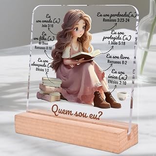 Unique Transparent Acrylic Decorative Signs & Plaques, Religious Gifts, 4.37x3.93inch, Great for Gifting or Personal Decoration, Suitable for Thanksgiving Christmas New Year (Portuguese)