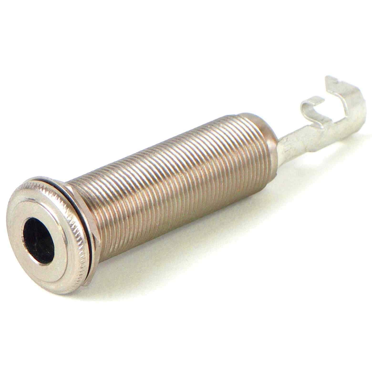 Embase Jack Mono 1/4 Switchcraft 151 filetée longue avec écrou de blocage en nickel