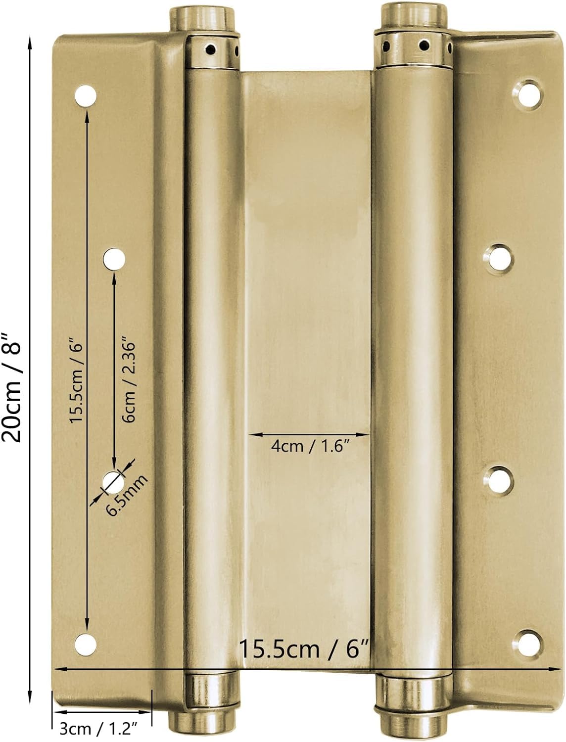Para wytrzymałych zawiasów do drzwi salonu kawiarni 200 mm podwójne działanie zawias sprężynowy ze stali nierdzewnej samozamykający się 200 mm (brąz)