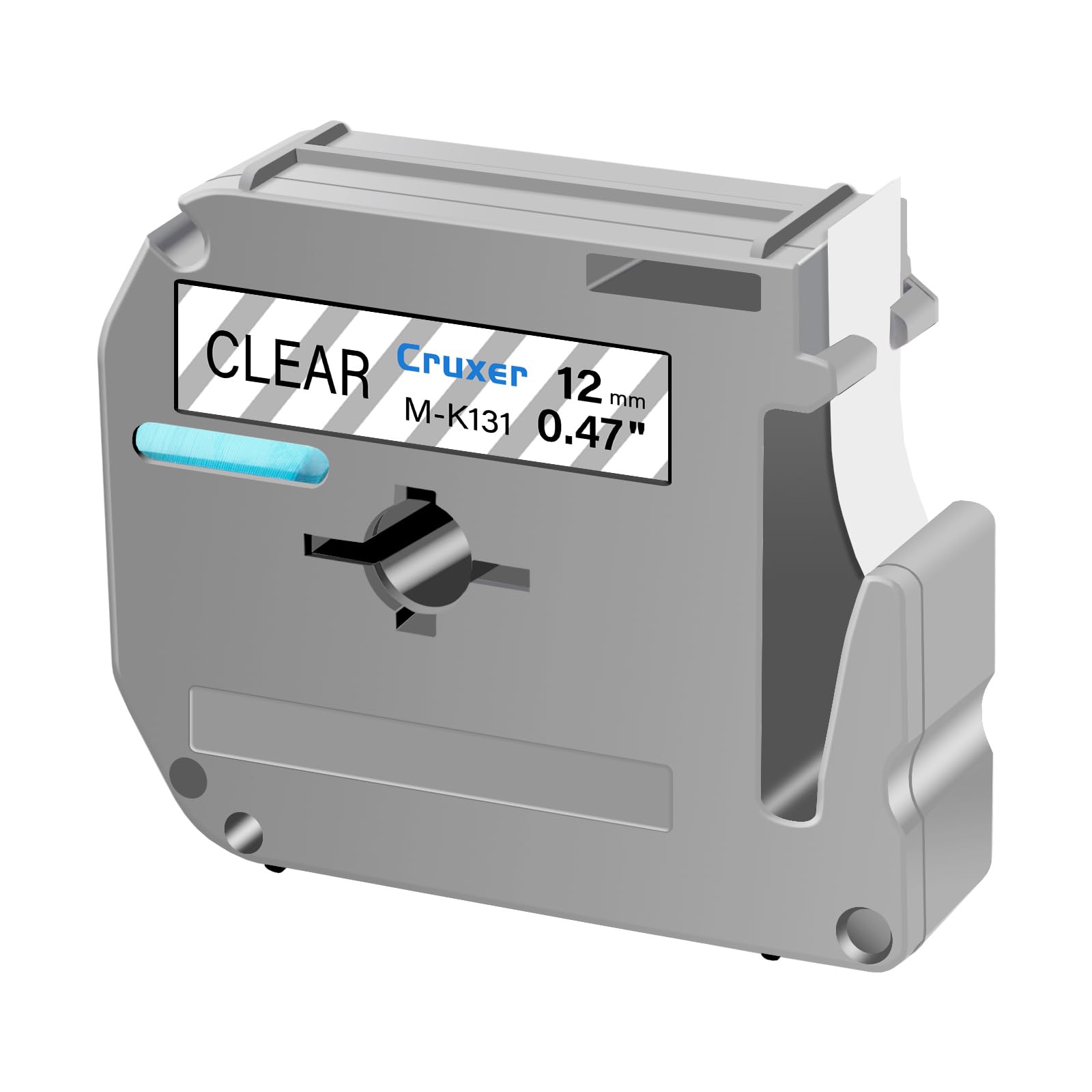 Paquete 20 Cinta Compatible P-Touch M-K131 Negro sobre Transparente 12 mm