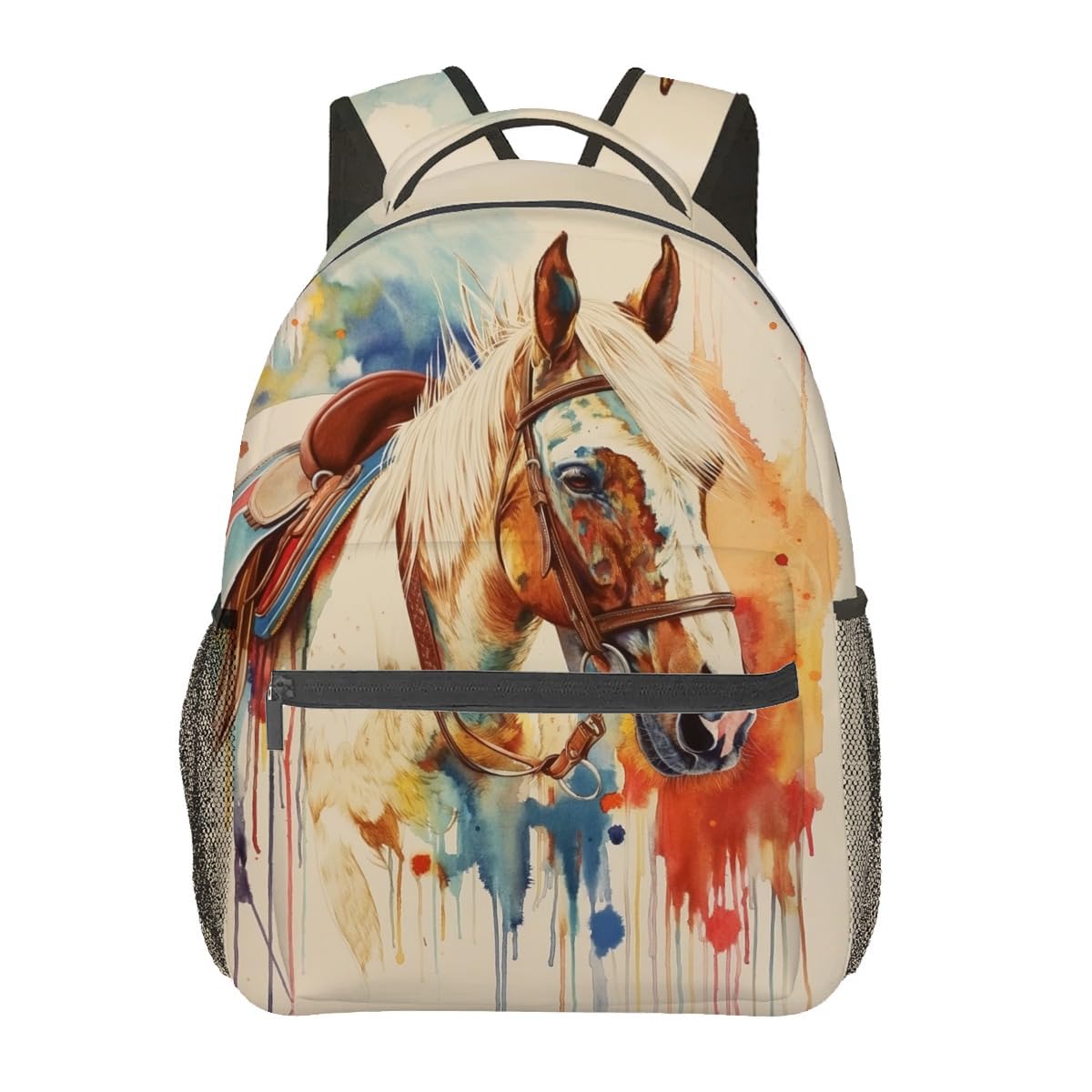 VANZEV Watercolor Horse Backpack Travel Backpacks Laptop Rucksack,School Bookbag for Women Kids Boys Girls,Animal Back Pack Accessories Bags,Ideal