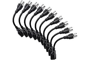 Miady Short 8-inch, 3-Prong Extension Cord Outlet Saver
