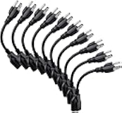 [ETL Listed] Miady Short Power Extension Cord Outlet Saver, 16AWG/13A, 3 Prong (10 Pack, Black, 8 Inch)