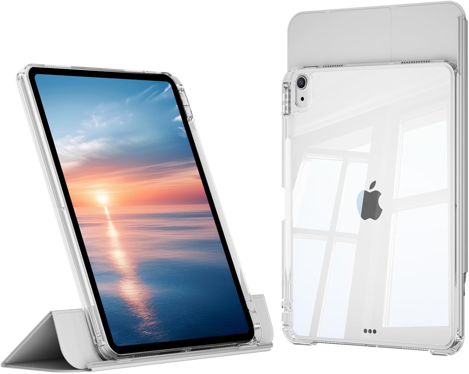 Case for iPad (A16) 11th Gen 11-Inch 2025 & iPad 10th Generation 10.9-Inch 2022 with Pencil Holder, 2 in1 Removable Sliding Protective Cover with Hard Back Shell, Auto Wake/Sleep, Gray
