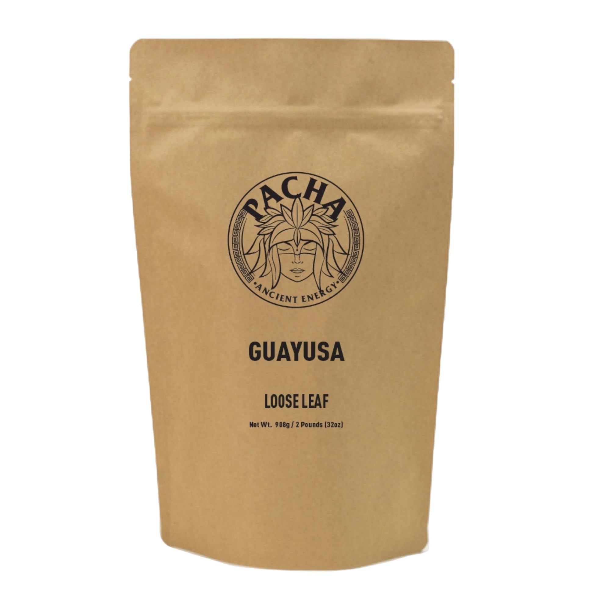 Pacha Ancient Energy Guayusa Tea | Green Guayusa | Traditional Guayusa | Loose leaf | Tea Bags | Energy Tea | l-theanine + caffeine | clean energy drink | Alternative to Yerba Mate, Coffee, and Green Tea (2 Pounds, Guayusa)