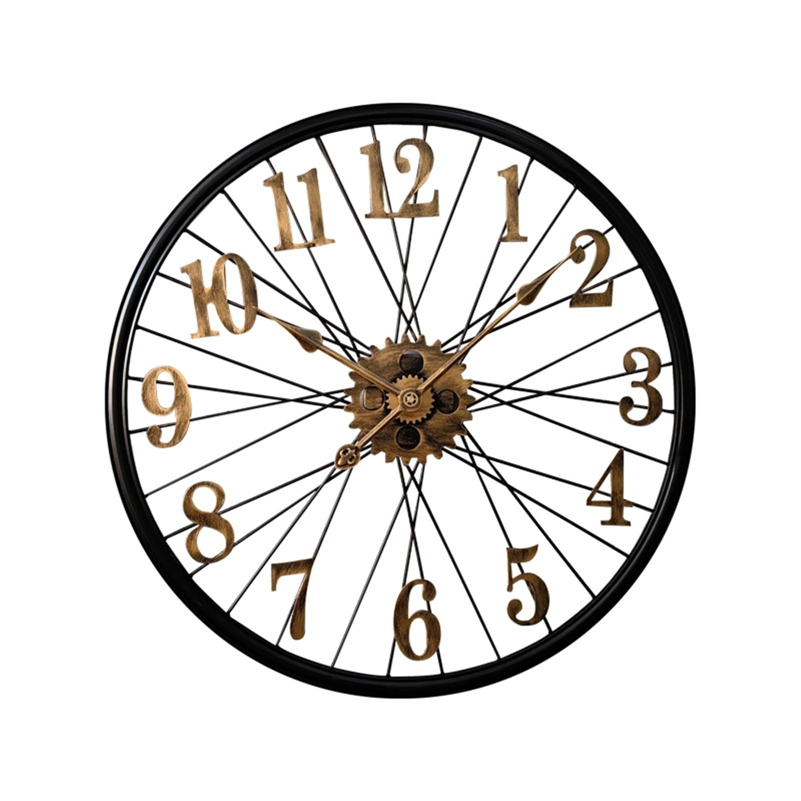 Horloge murale vintage 60cm : grande pendule métal silencieuse