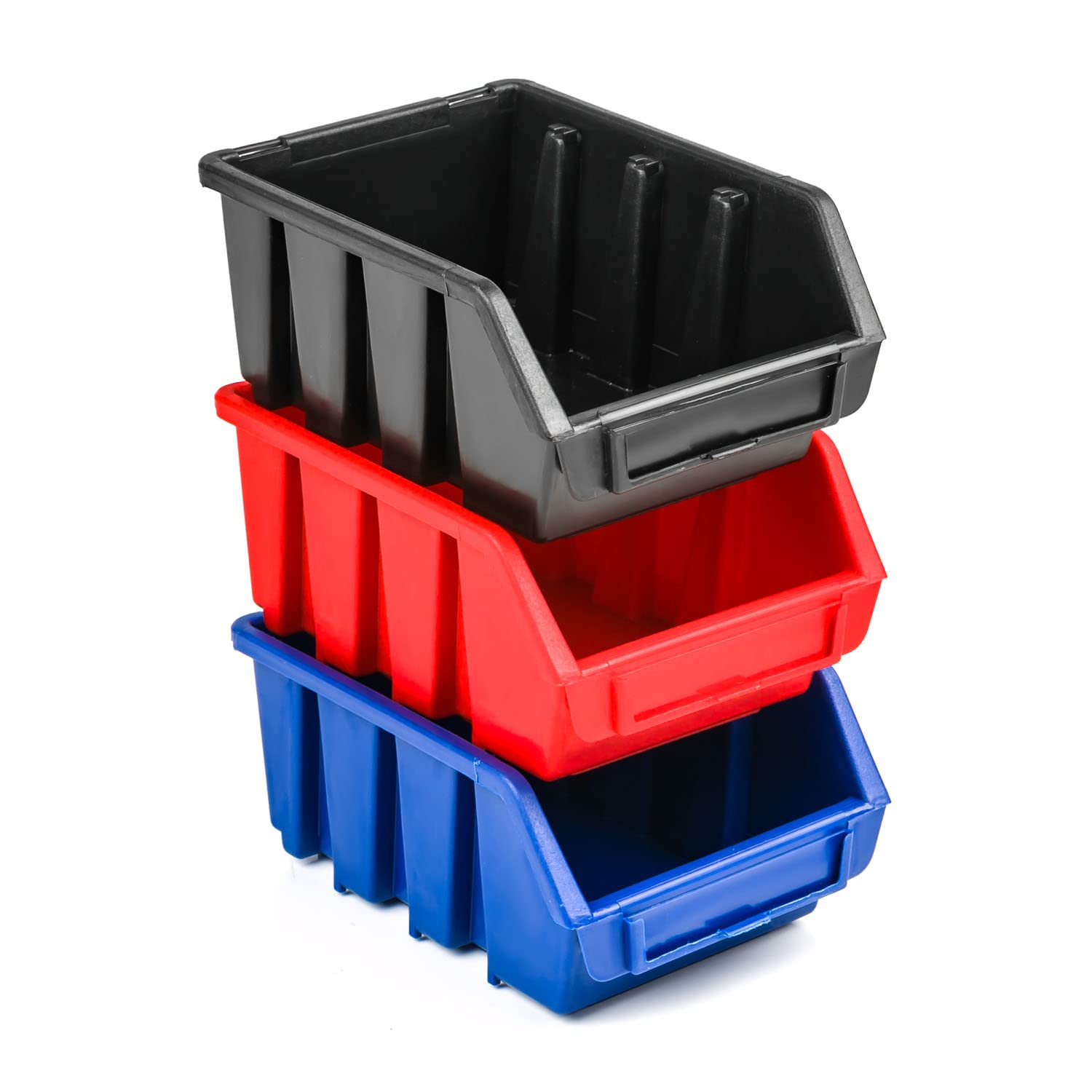 botle 50 cajas clasificadoras para taller, apilables, caja de almacenamiento, caja azul, 16 x 11,5 x 7,5 cm, caja clasificadora de plástico
