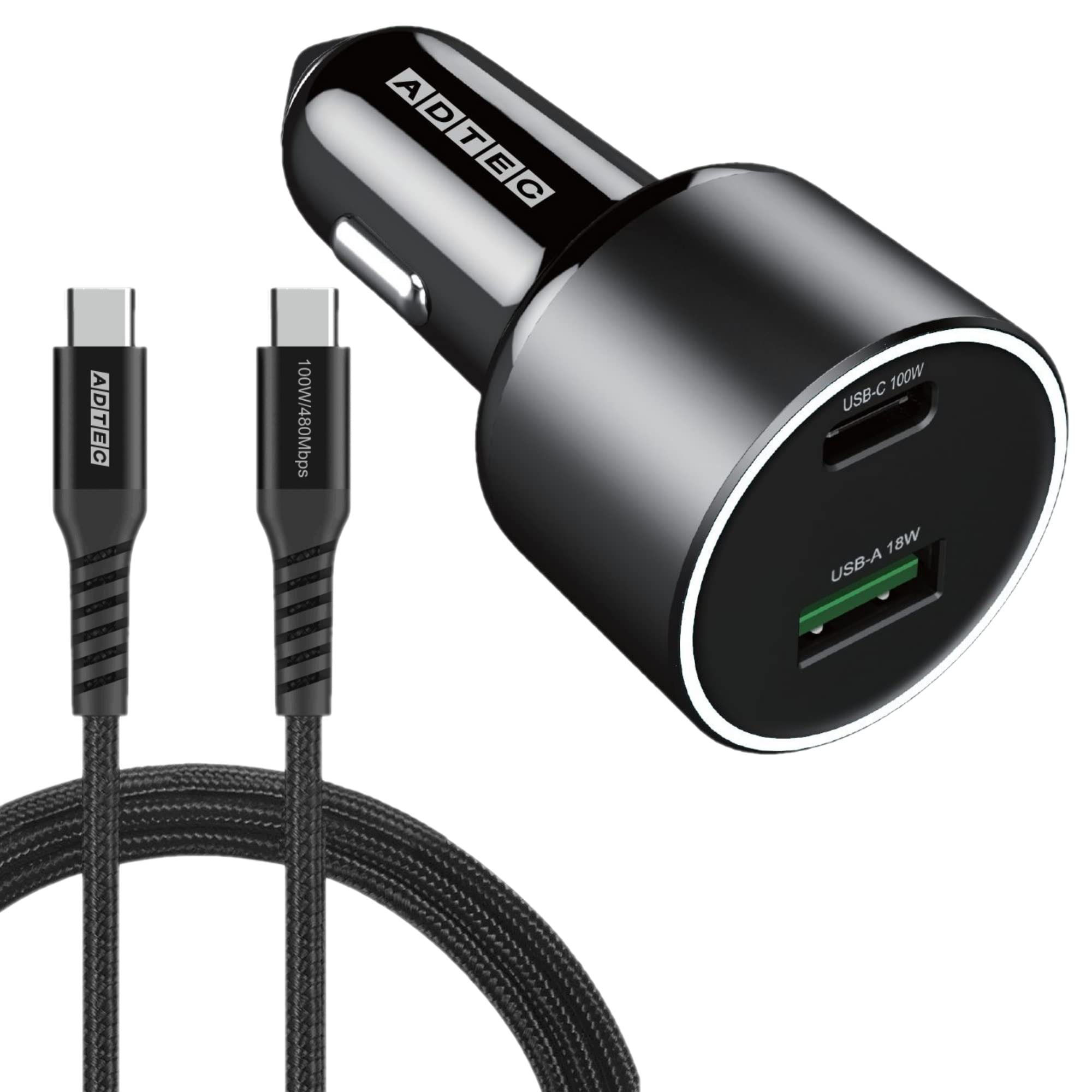 Amazon.co.jp: アドテック カーチャージャー 100W 【 5Aケーブル 2m 付