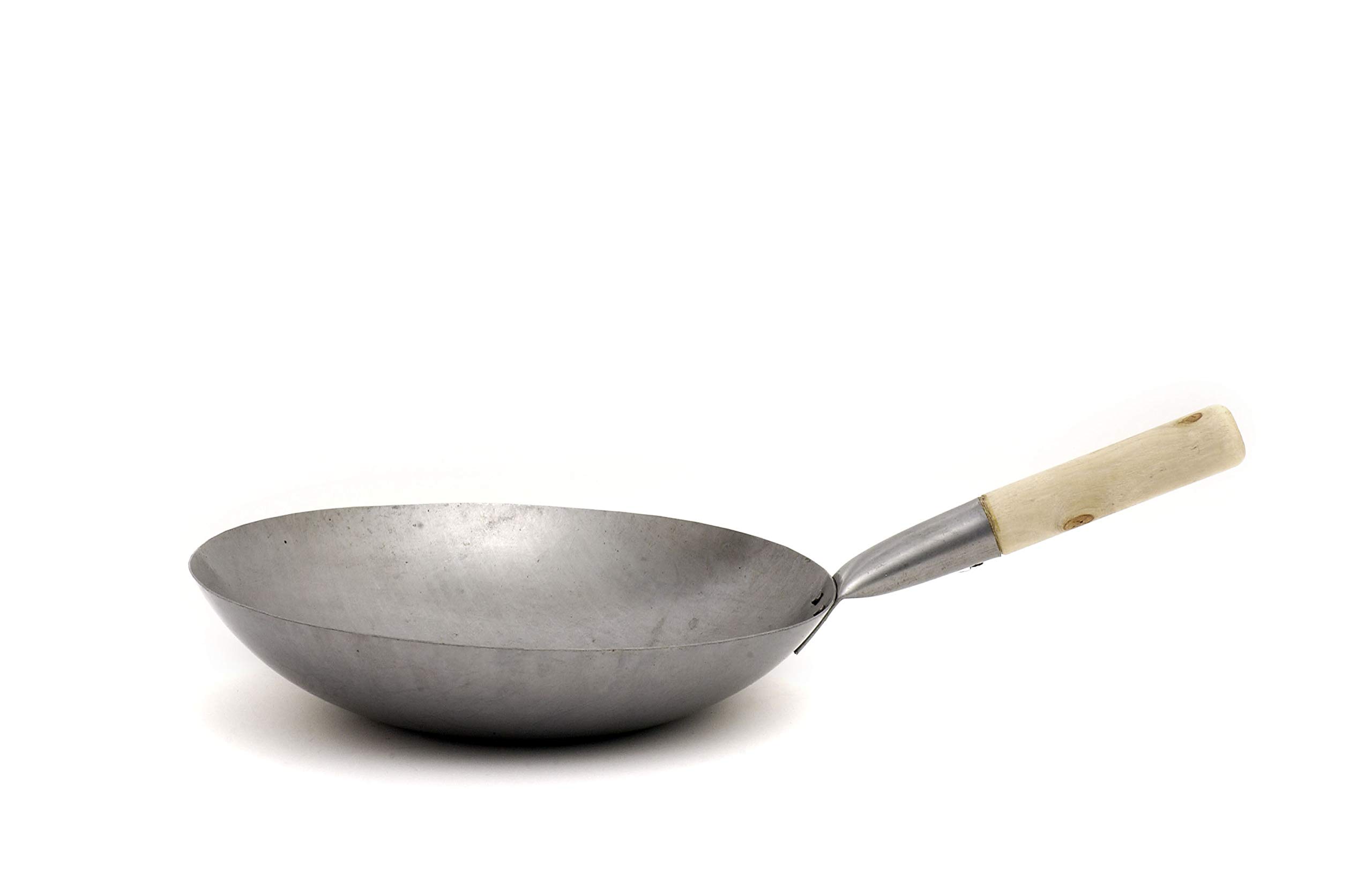 Wok à fond plat de cuisine chinoise 13 pouces ustensile de cuisson sauteuse
