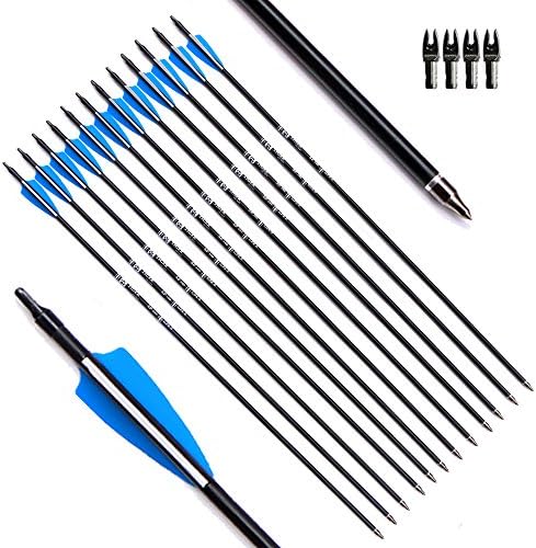 TIGER ARCHERY 30inch Fiberglass Arrow with Replaceable Arrowhead Spine 500 for Recurve and Compound Bow Hunting and Practice Hunting TIGER ARCHERY 30inch Fiberglass Arrow with Replaceable Arrowhead Spine 500 for Recurve and Compound Bow Hunting and Practice Hunting
