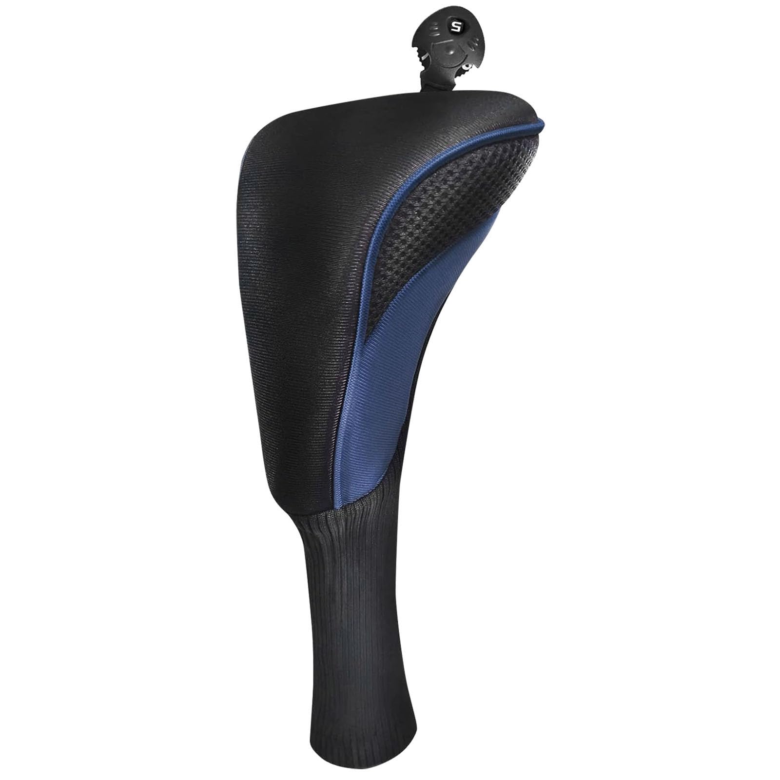 Golf Wood Headcovers Driver Fairway Hybrid Interchangeable Number Tag 2 3 Pack Set, Golf Club Covers Protective Zipper Fit All Wood Clubs (Navy-Only 1 Hybrid)