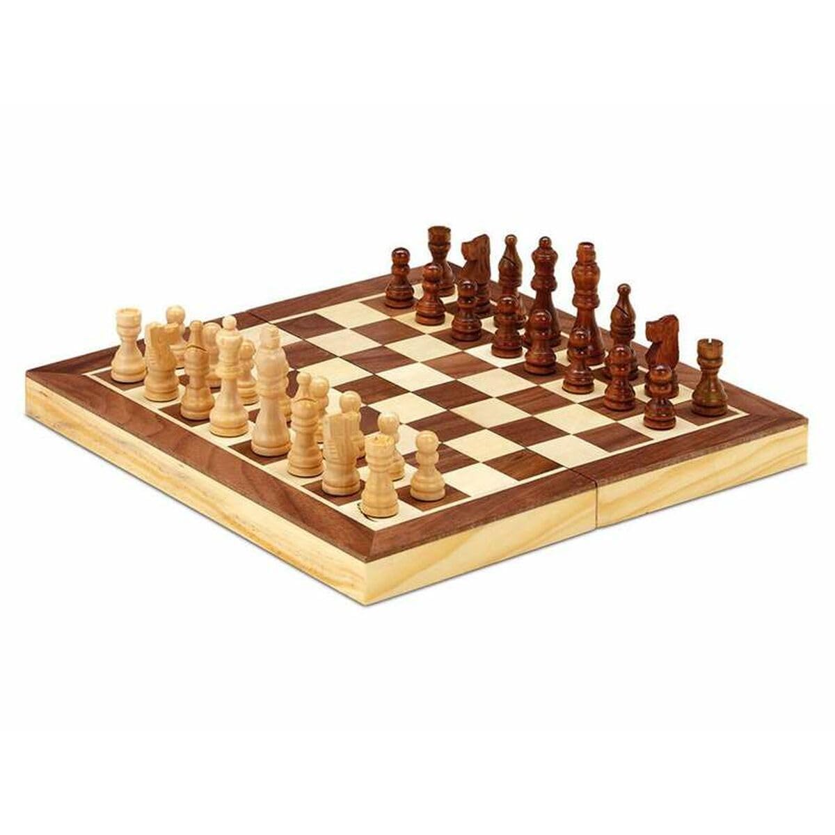 Cayro - Ajedrez - + 7 Años - Las Fichas y el Tablero Plegable Son Magnéticos y de Madera Natural - Juego de Mesa - Ideal Niños y Adultos - 2 Jugadores