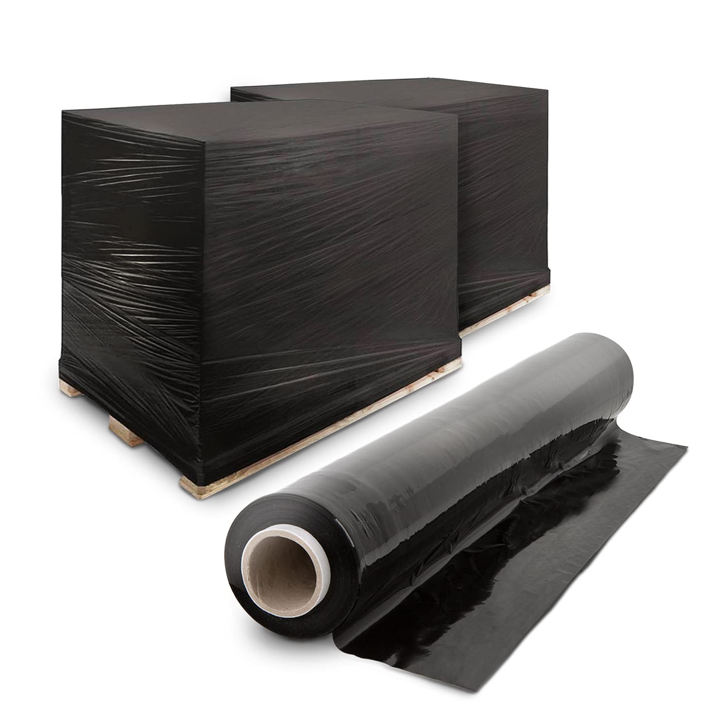 Merrimen Black Heavy Duty Pallet Stretch Shrink Wrap Roll, Strong & Secure Packaging Plastic Cling Film, Ideal For Packing, Moving Heavy Objects And Shifting Fragile Items (, 400Mm X 150M)