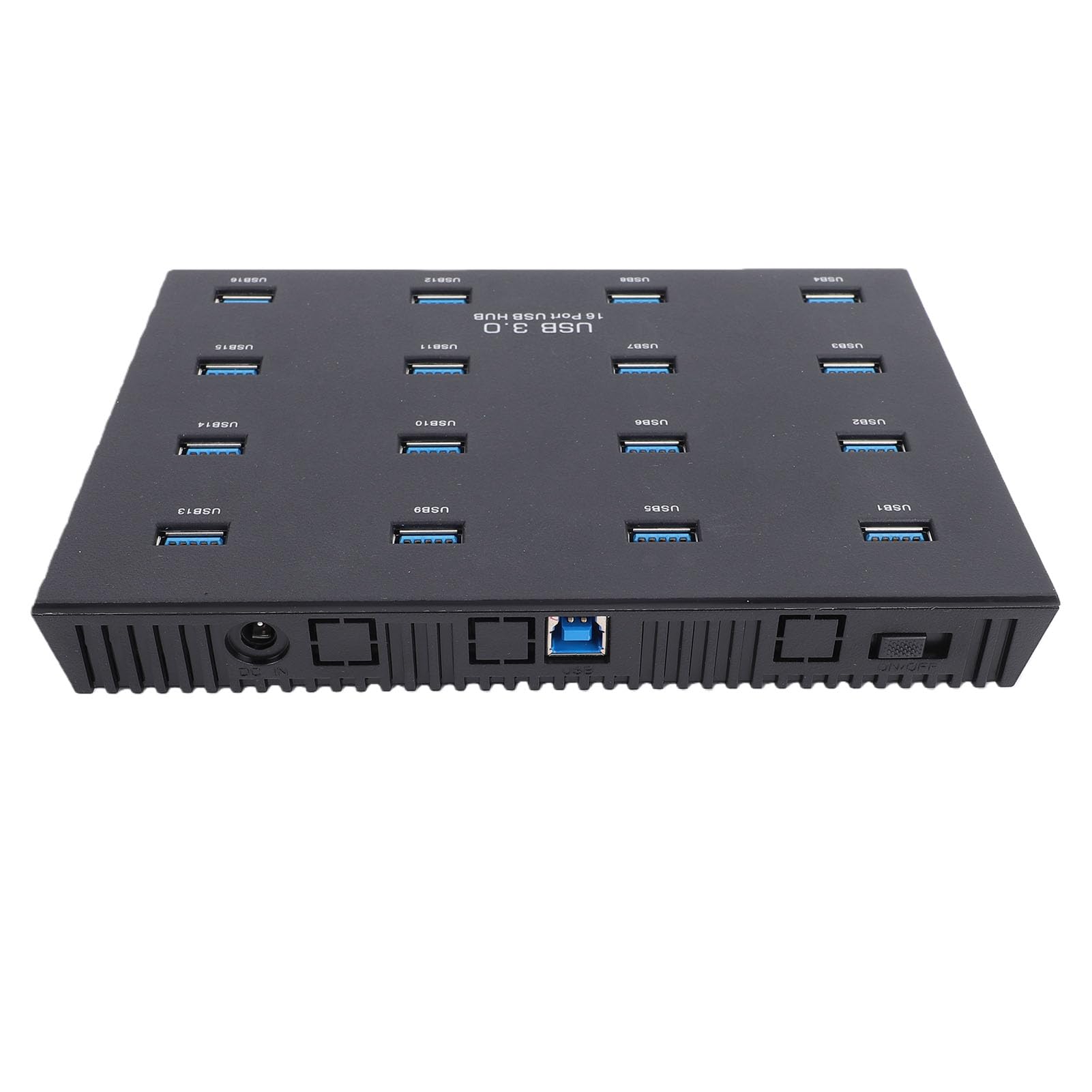 Sxhlseller 16-portowy Koncentrator USB 3.0, Transfer Danych 5 Gb/s Przemysłowy Koncentrator USB z 15 Czytnikami Kart do Testowania Wsadowego i Kopiowania Danych (UE)