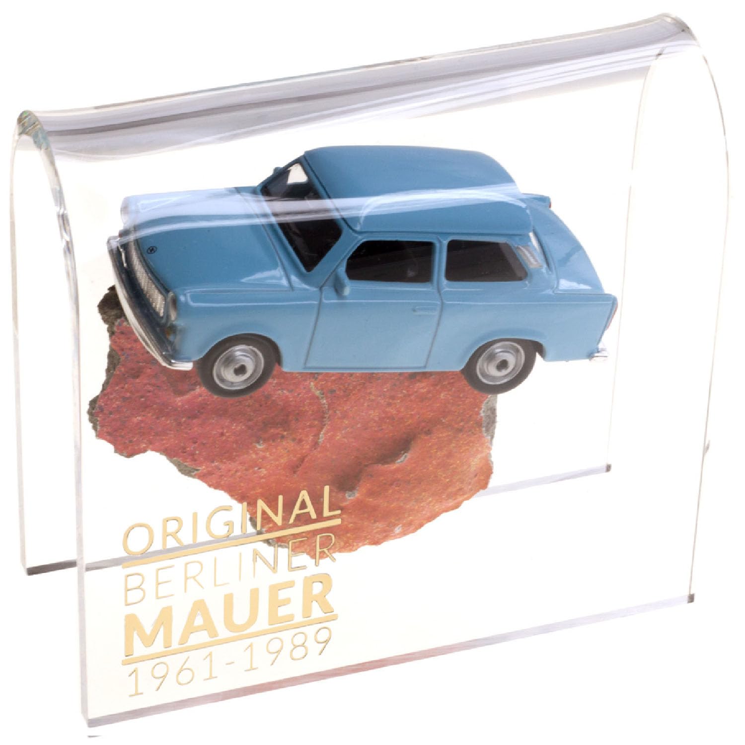 Trabant sur la Pierre Originale du Mur de Berlin | pièce Authentique avec Certificat d'authenticité | Trabi DDR | Fait Main