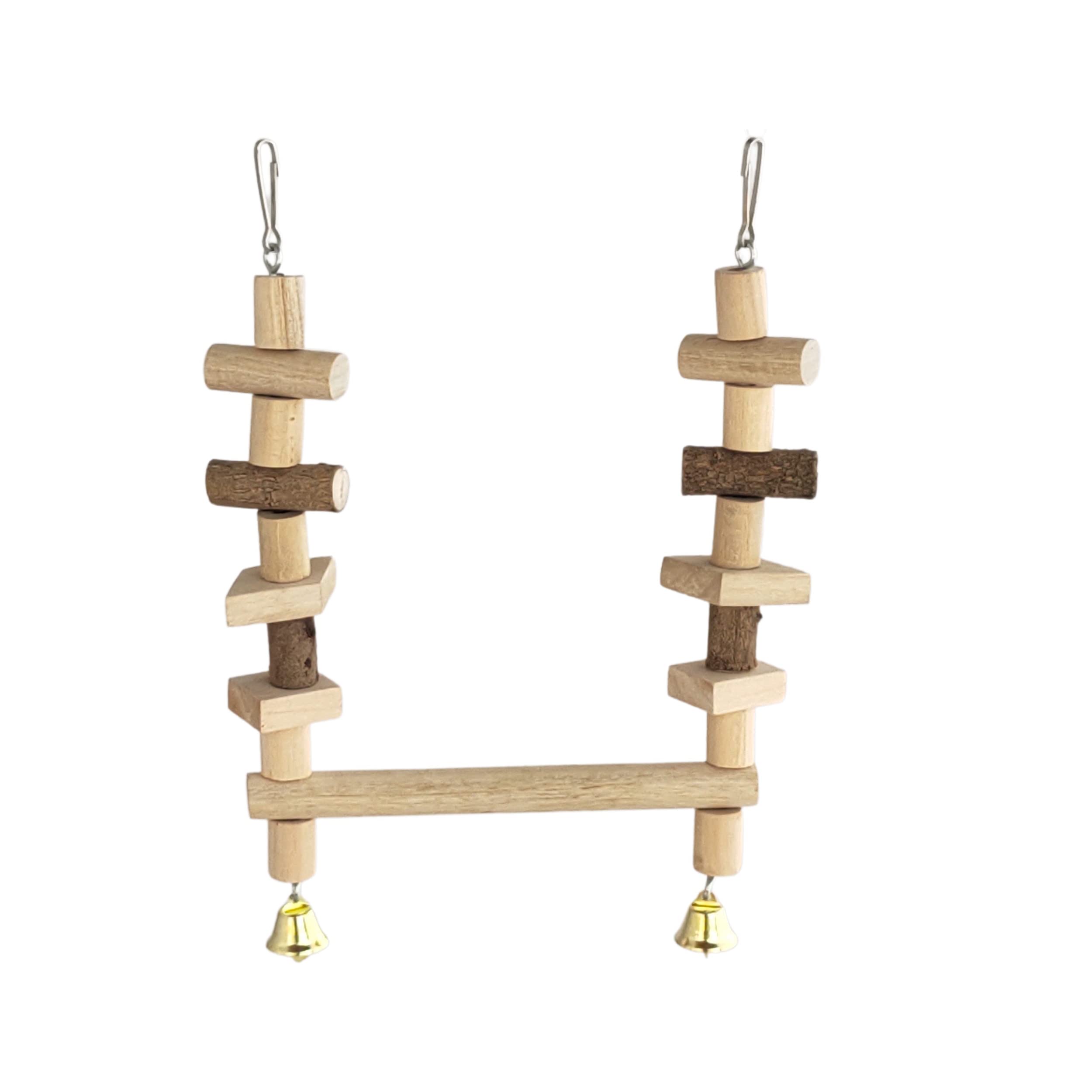 KSK Wooden Hanging Bell with Hammock Climbing Natural Swing Pet Birds Cage Toys for Small Parakeet Cockatiel Conures Finches Budgie Love Birds. (B09V2GPFFS) Amazon Price History, Amazon Price Tracker