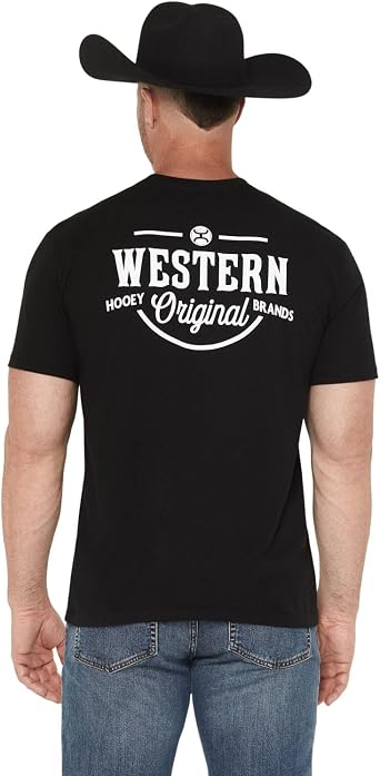 HOOEY Men's Western Og Short Sleeve Graphic T-Shirt - HT1711BK Medium US Black