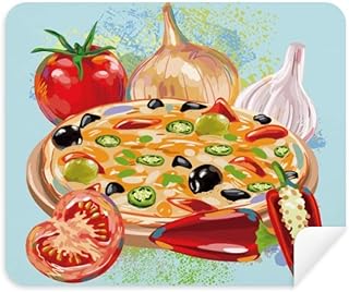 Pizza Italy Tomato Foods Garlic Cleaning Cloth Screen Cleaner 2pcs Suede Fabric