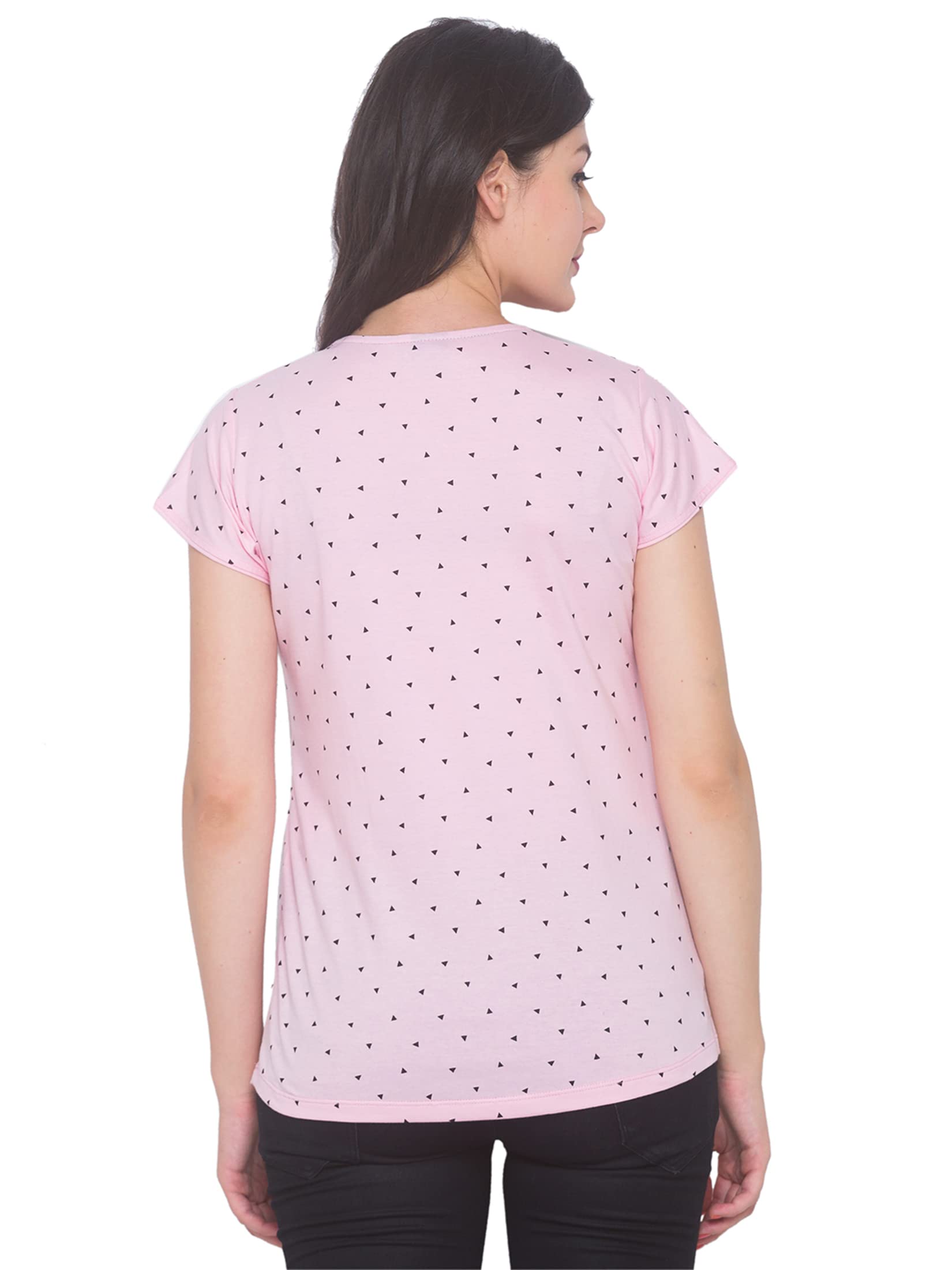 AV2 Printed Women Nightwear Feeding & Nursing Top Pink XX-Large 8049 - Image 2 thumbnail