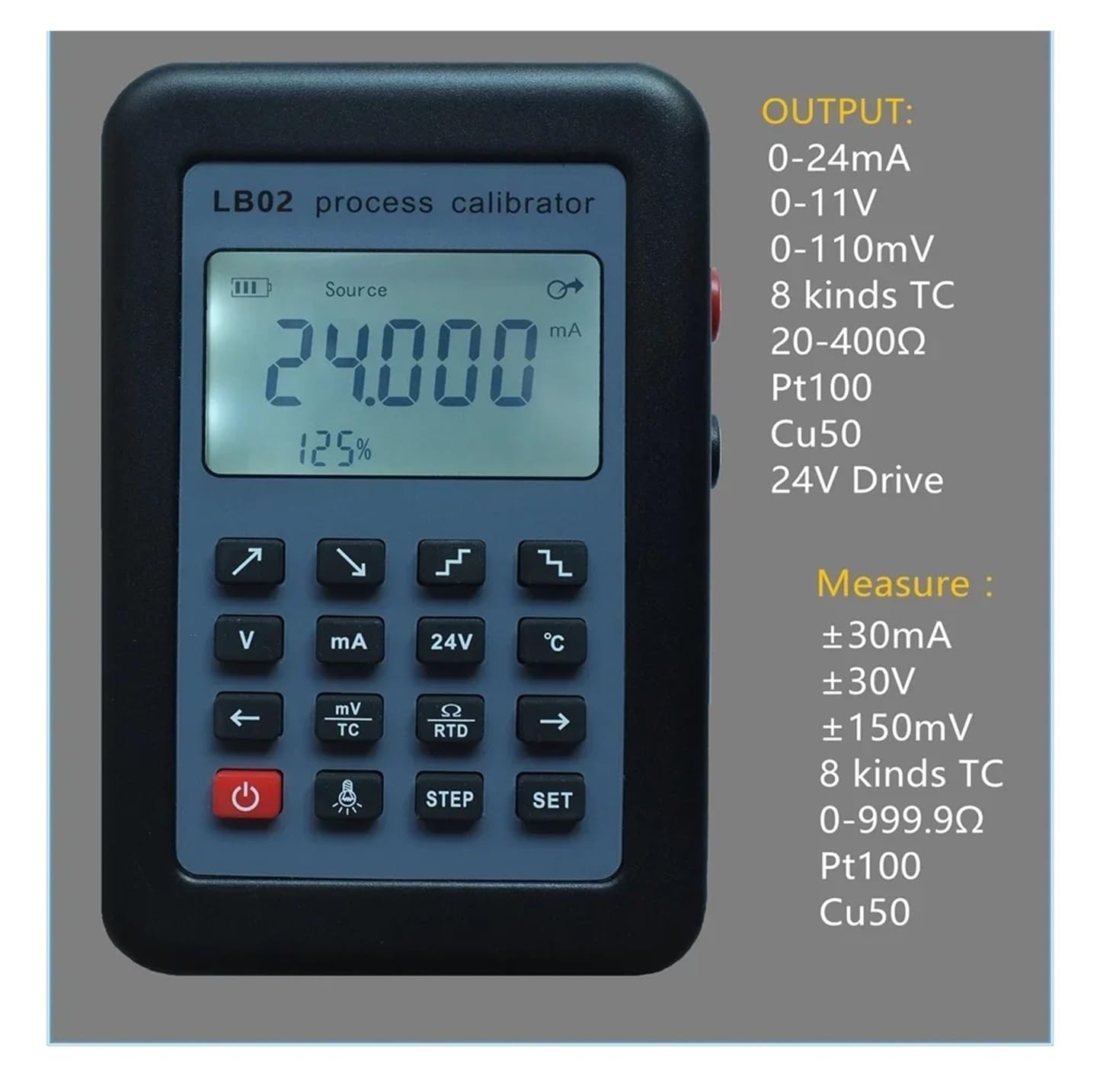 Resistance Voltage Meter, 4-20mA 0-10V/mV Generator Source Thermocouple Temperature Process Calibrator Tester