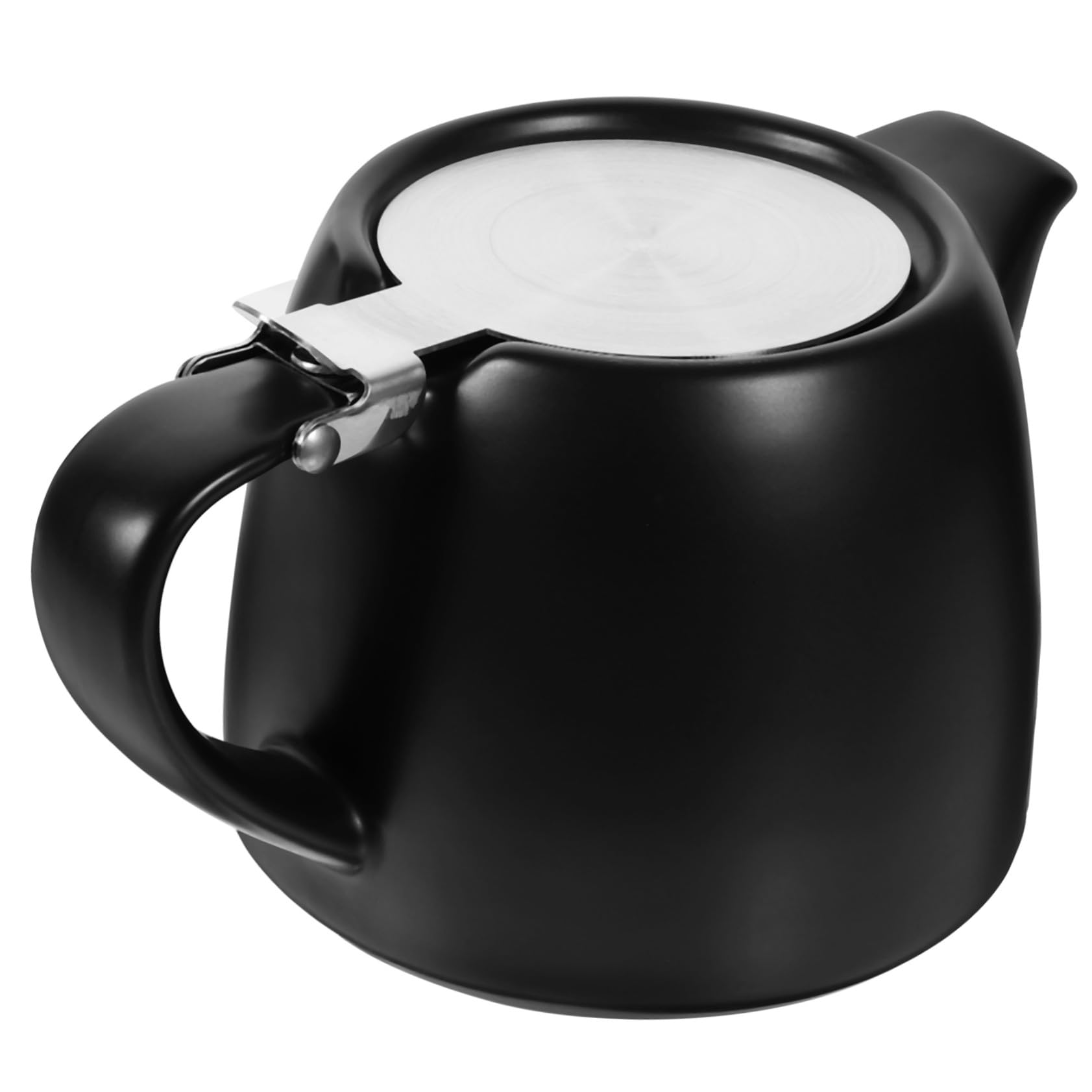 Ciieeo Ceramiczny Mały Czajniczek Do Herbaty z Metalowym Zaparzaczem Półmatowy Czarny Dzbanek Do Herbaty i Herbaciarni Trwały Parzenia Liściastej