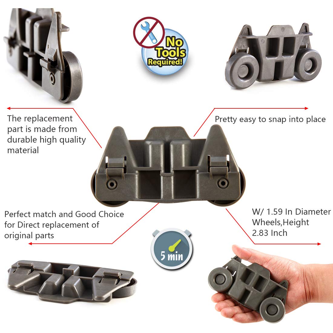 UpStart Components W10195416 Ruota Inferiore Di Ricambio Per - Foto 11