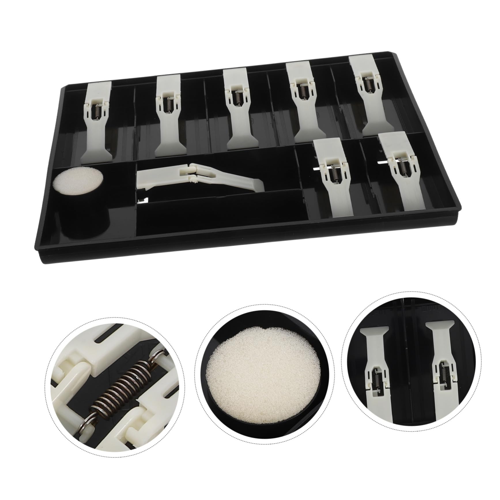 Vassoio Portamonete 9 Scomparti con Clip per Supermercato e Negozio, Tavola Porta Contanti con Organizer Plastico