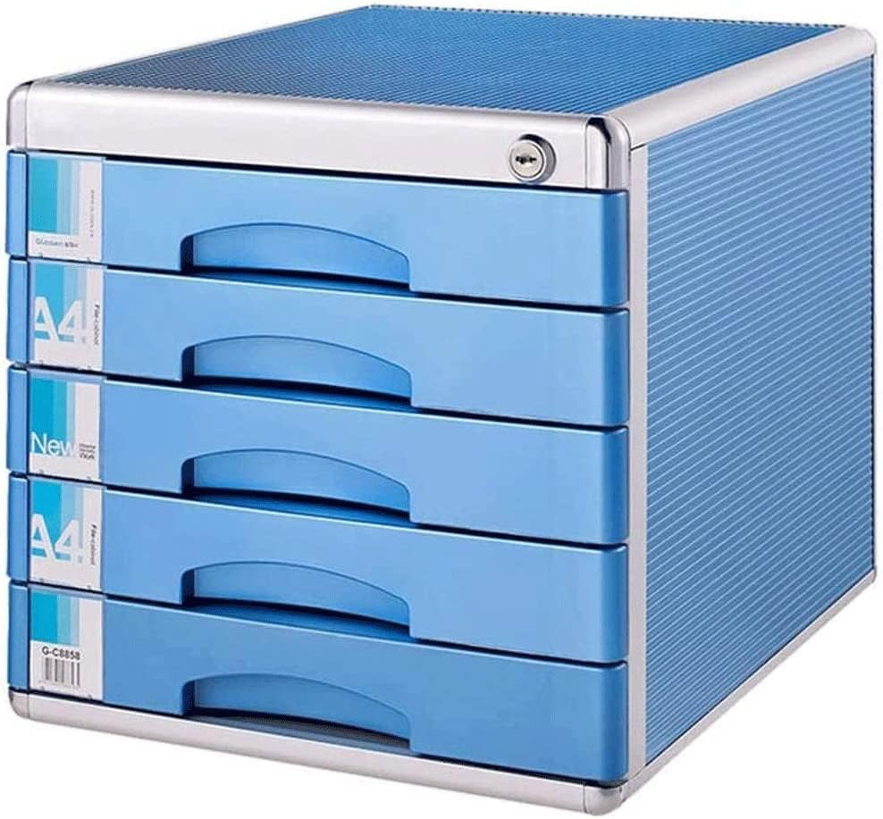 Desk Organizer, Desk File Organizer, Home Office Desktop File Storage Box Filing Cabinet Metal, File Cabinet,Fully Assembled Filing Cabinet Pedestal under Desk with 5 Drawer for A4 ; Lockable, 30x36x3