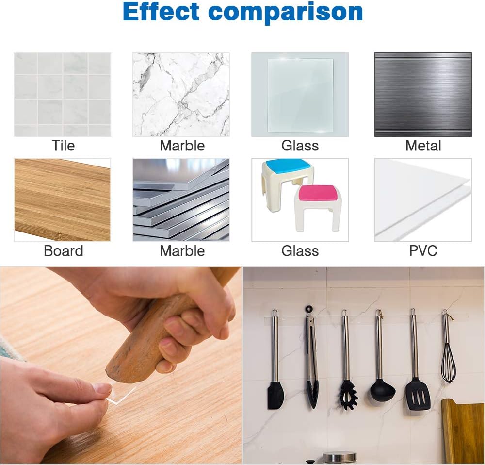 ReLuien 10FT Double Sided Adhesive Grip Tape, Easy to Remove No Traces, Reusable and Washable Sticky Anti-Slip Gel Tape for Photos Posters, Fix Carpet Mats or Office Wall