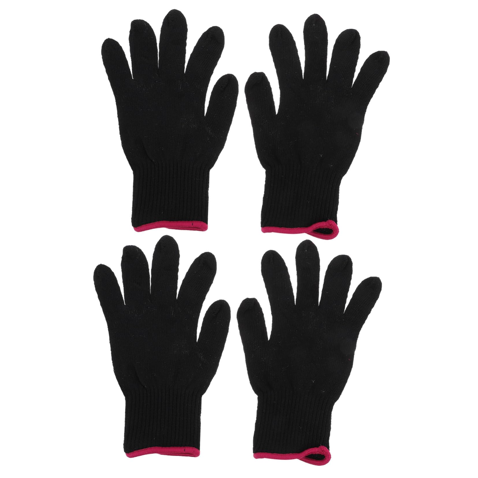 PRETYZOOM Silicone Bumps Heat Proof Glove Set 4pcs for Curling Irons Hair Styling Barber Shop
