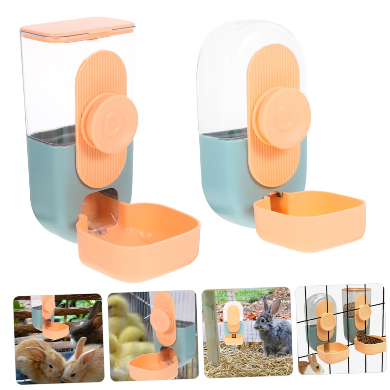 Distributore Automatico di Cibo e Acqua Sospeso in Plastica 2 Pezzi | Cavia, Erogazione Automatica Quotidiana, Design Appeso Versatile, Uso per Pet Piccoli