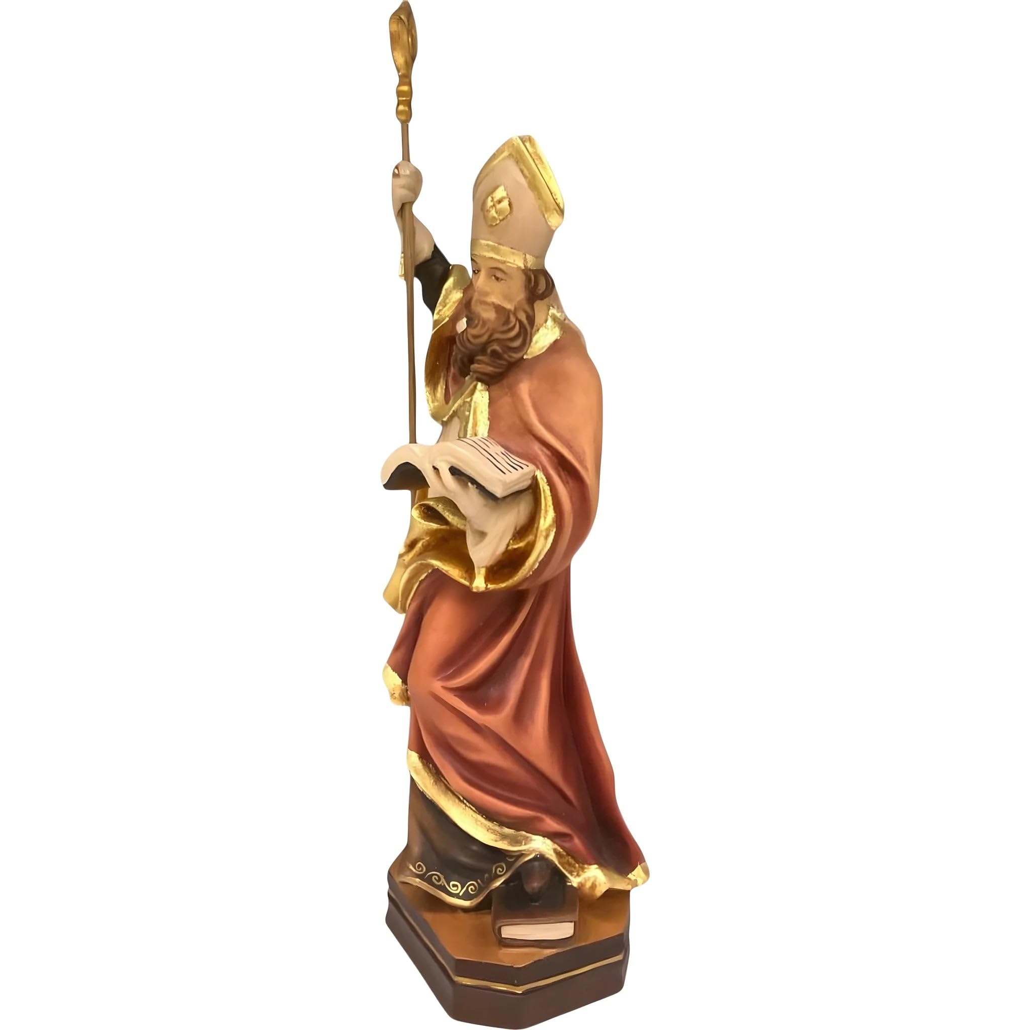 Dolfi rzeźba z drewna św. Domicjana 40 cm | Ręcznie barwione drewno w Val Gardena | Figurka szopka
