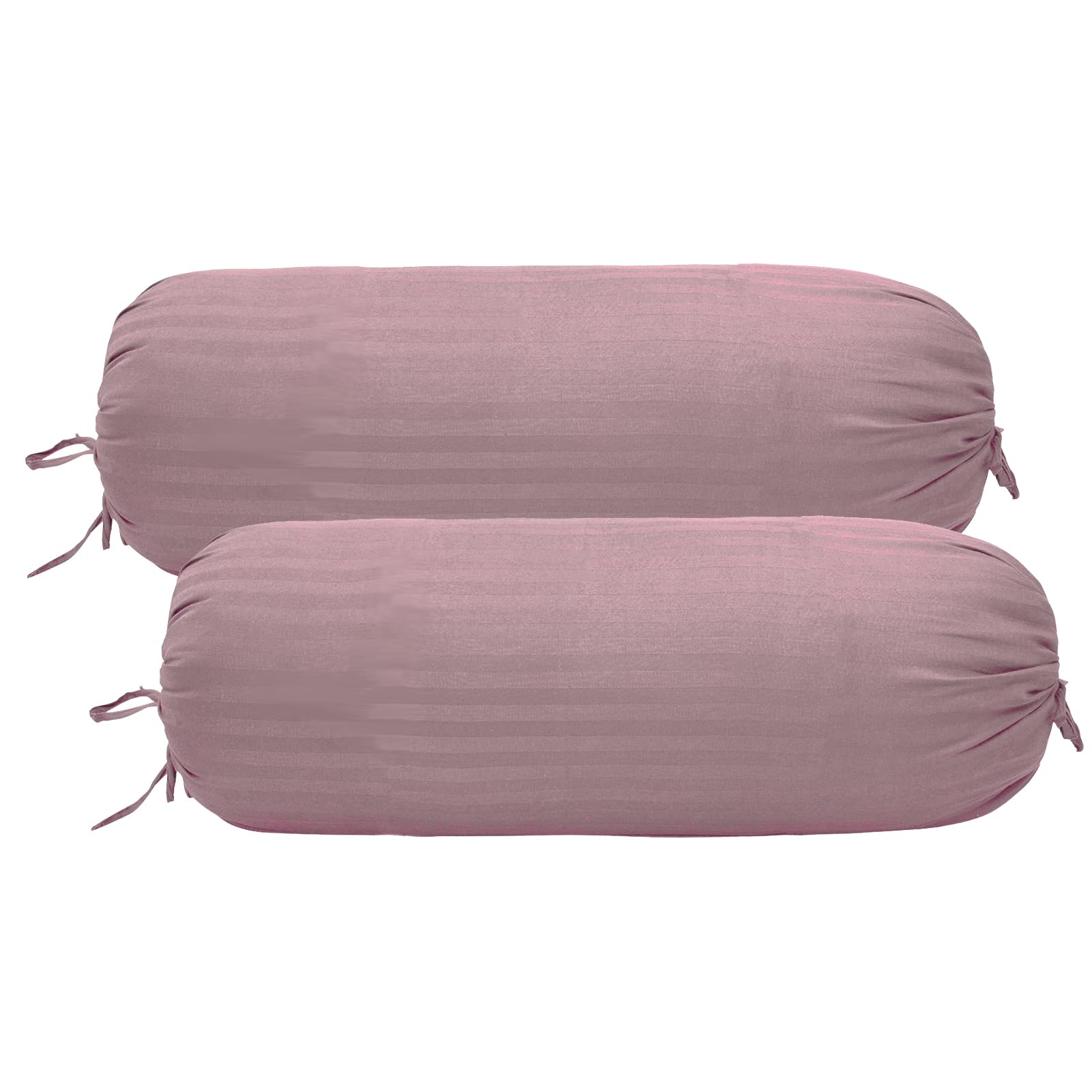 Trance Home Linen 100% Cotton 16x32 inch 200TC Striped Bolster Cover | Round Bed Side Long Bolster Pillow Cover to fit 24" Length 9" Dia | Pack of 2 Bolster Cover only (16x32 inch, Cameo Rose) (B0CBFQ8NW1) Amazon Price History, Amazon Price Tracker