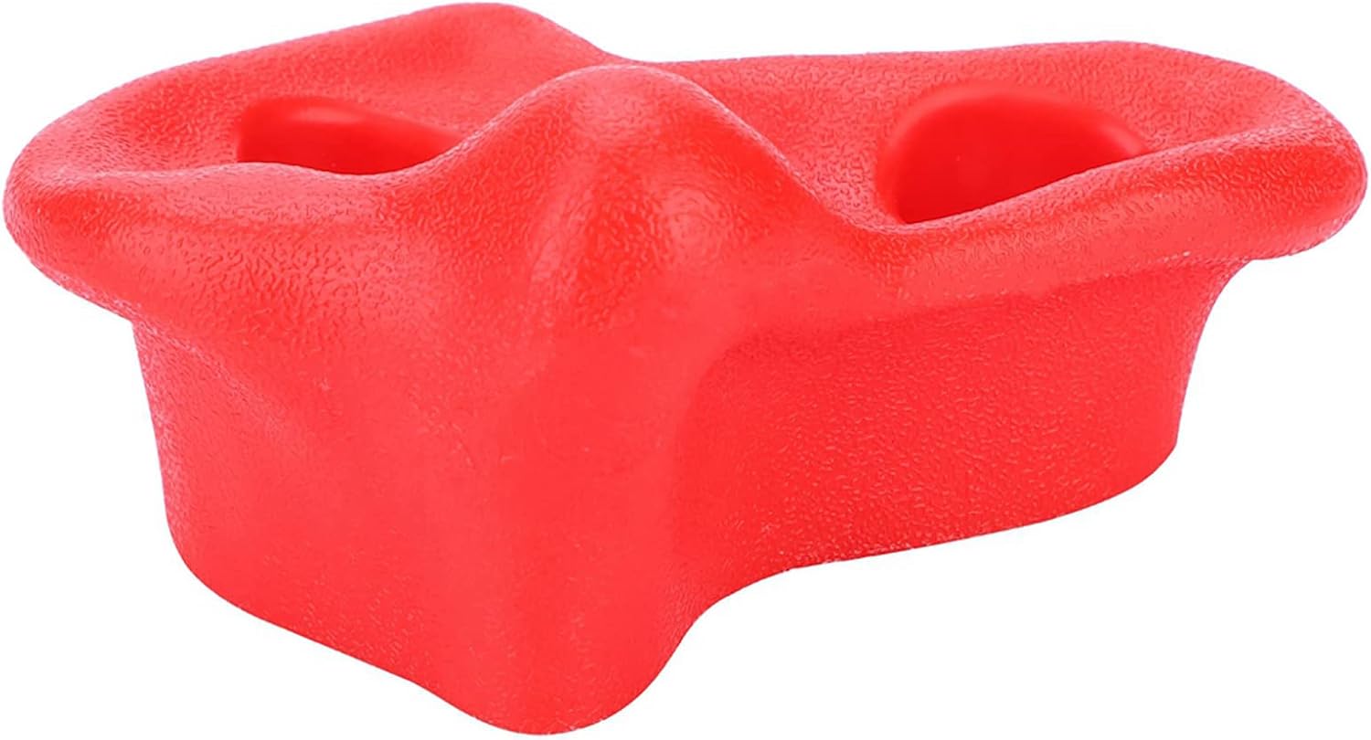 10Pcs Rock Climbing Holds, Plastic Kids Wall Rock Climbing Stone Hardware with Mounting Hardware Screws (Red)