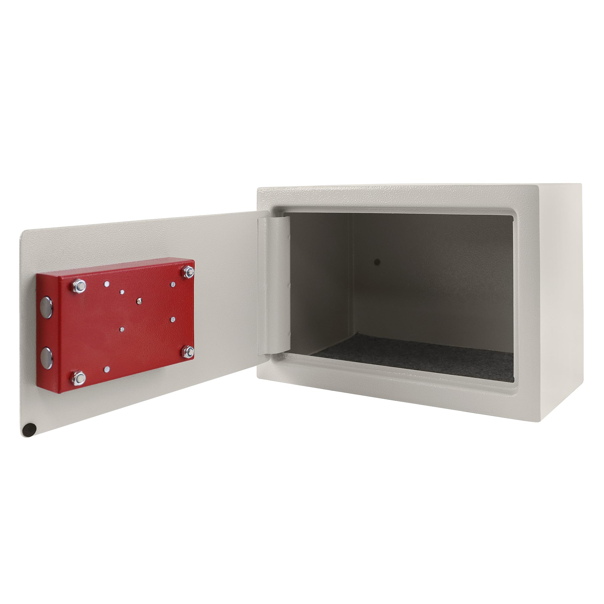 FIVMEN Safe Tresor für Zuhause Möbeltresor mit Doppelbartschloss Wandtresor Wandsafe Boden Schranktresor aus Stahl ink. 2 Schlüssel und 4 Befestigungsschraube 31x20x20cm, Weiß